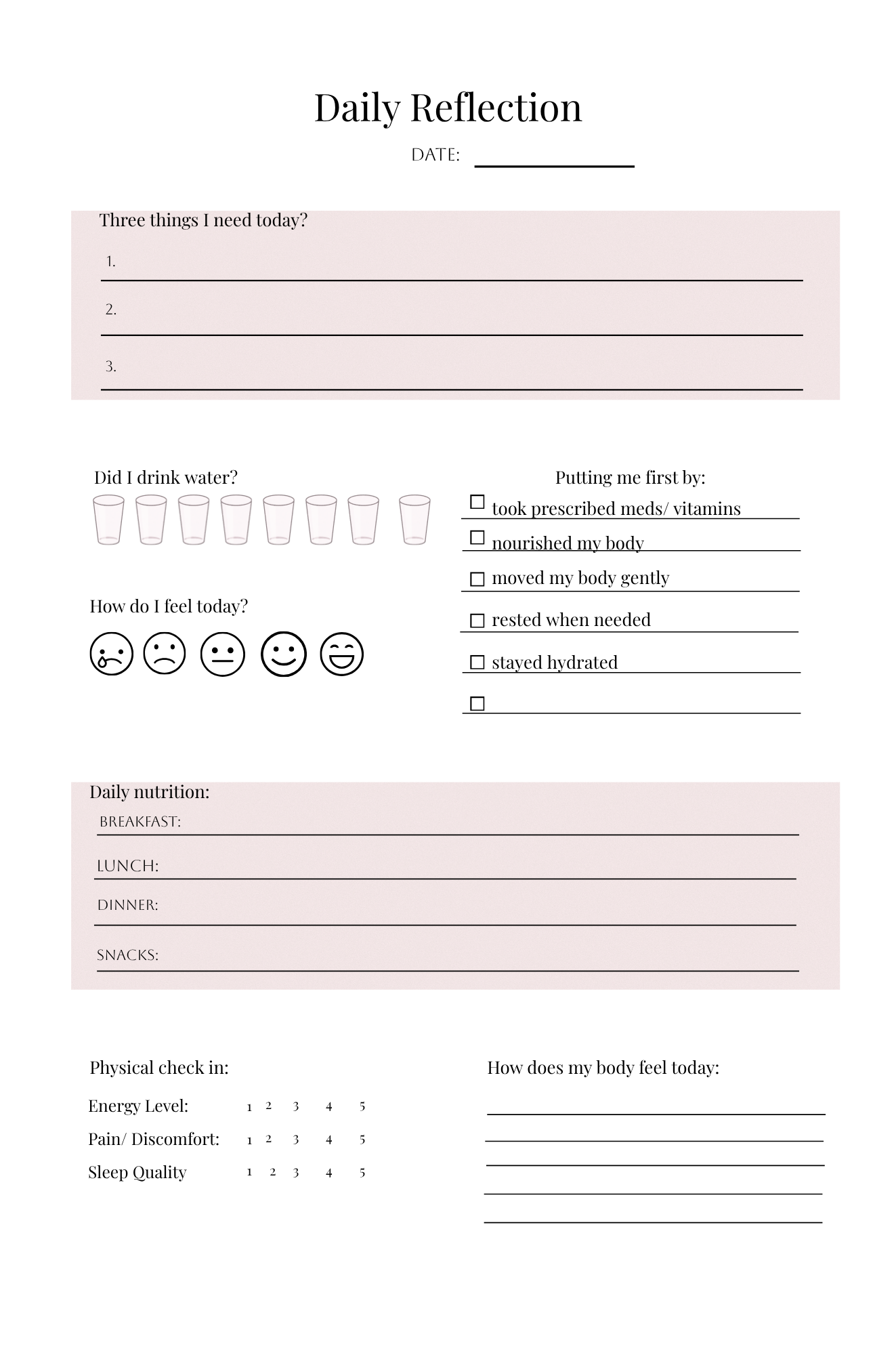 Postpartum Self Care Journal: A Guided Space for Healing, Reflection and Self Care
