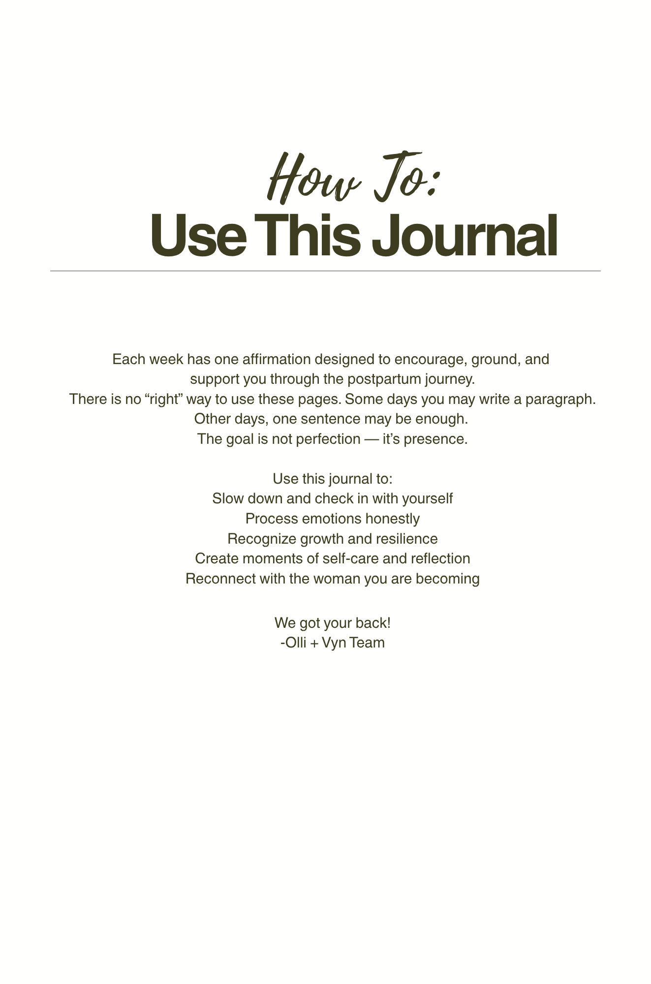 Becoming Her Again:  A 52 Week Postpartum Affirmation Journal for Healing, Selfcare and Motherhood
