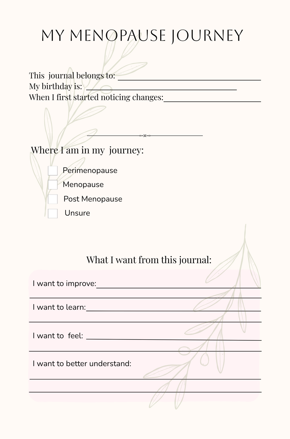 The Midlife Wellness Journal